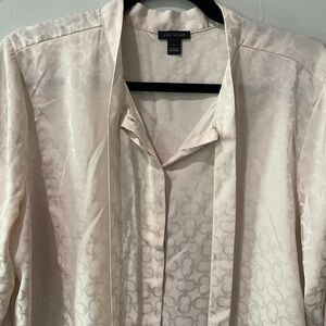 Ann Taylor Ivory Patterned Blouse